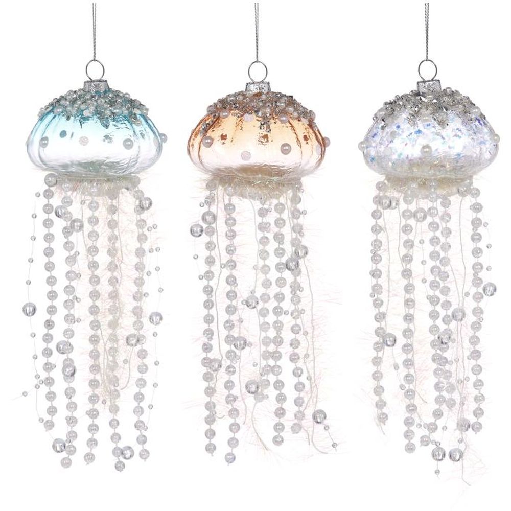 Mark Roberts 2021 Jeweled Jellyfish Ornaments, 33 inches, Assortment of 3