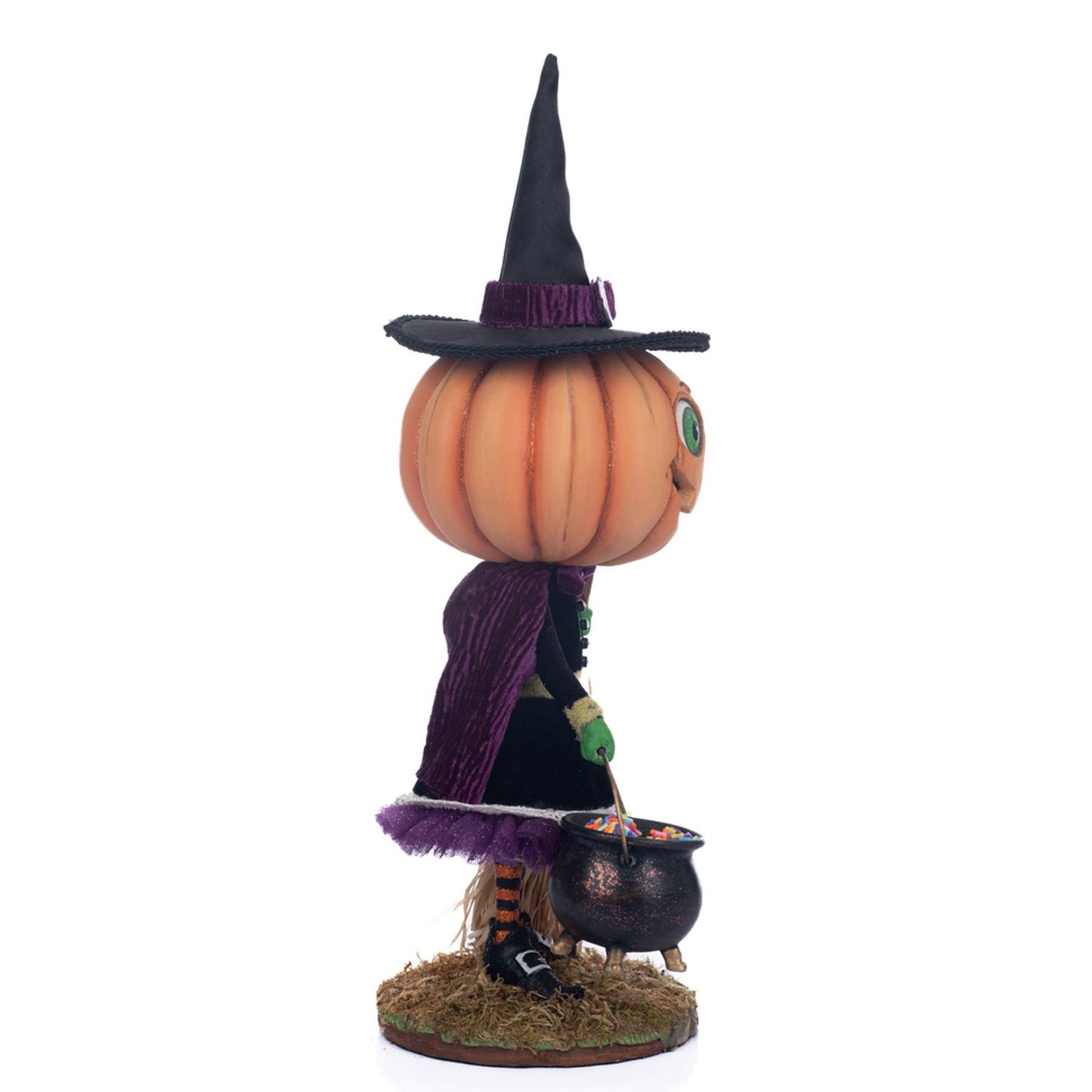 Katherine's Collection 16" Wanda Witch Trick Or Treater Figure, Orange/Black Resin