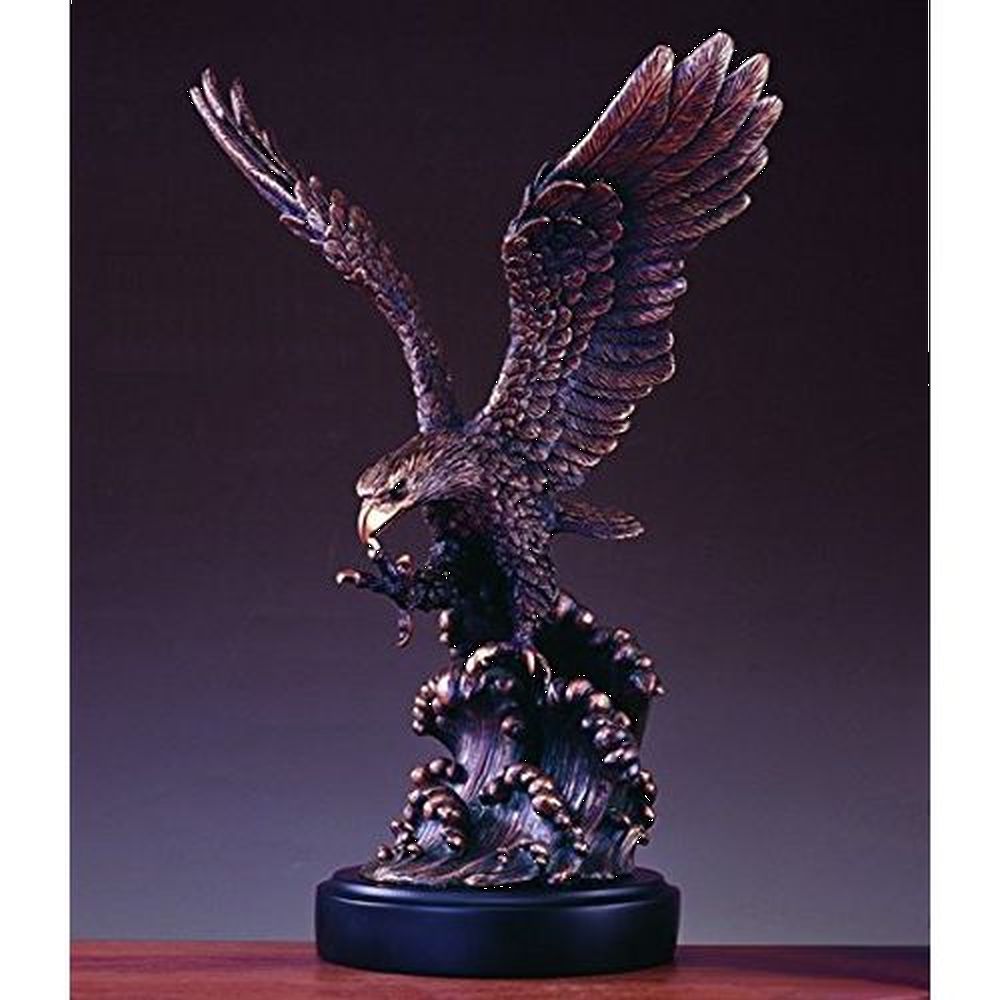 Treasure of Nature  Eagle Bronze Plated Resin Sculpture, 20" x 16"