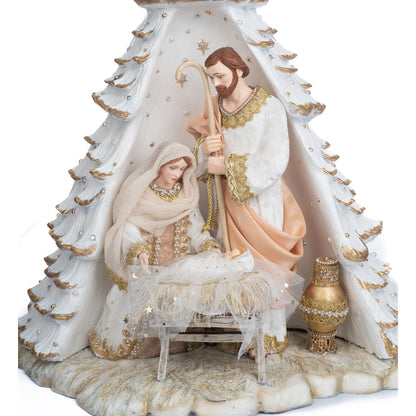 Katherine's Collection Starry Nights 24" Celestial Nativity Piece, White/Gold Resin