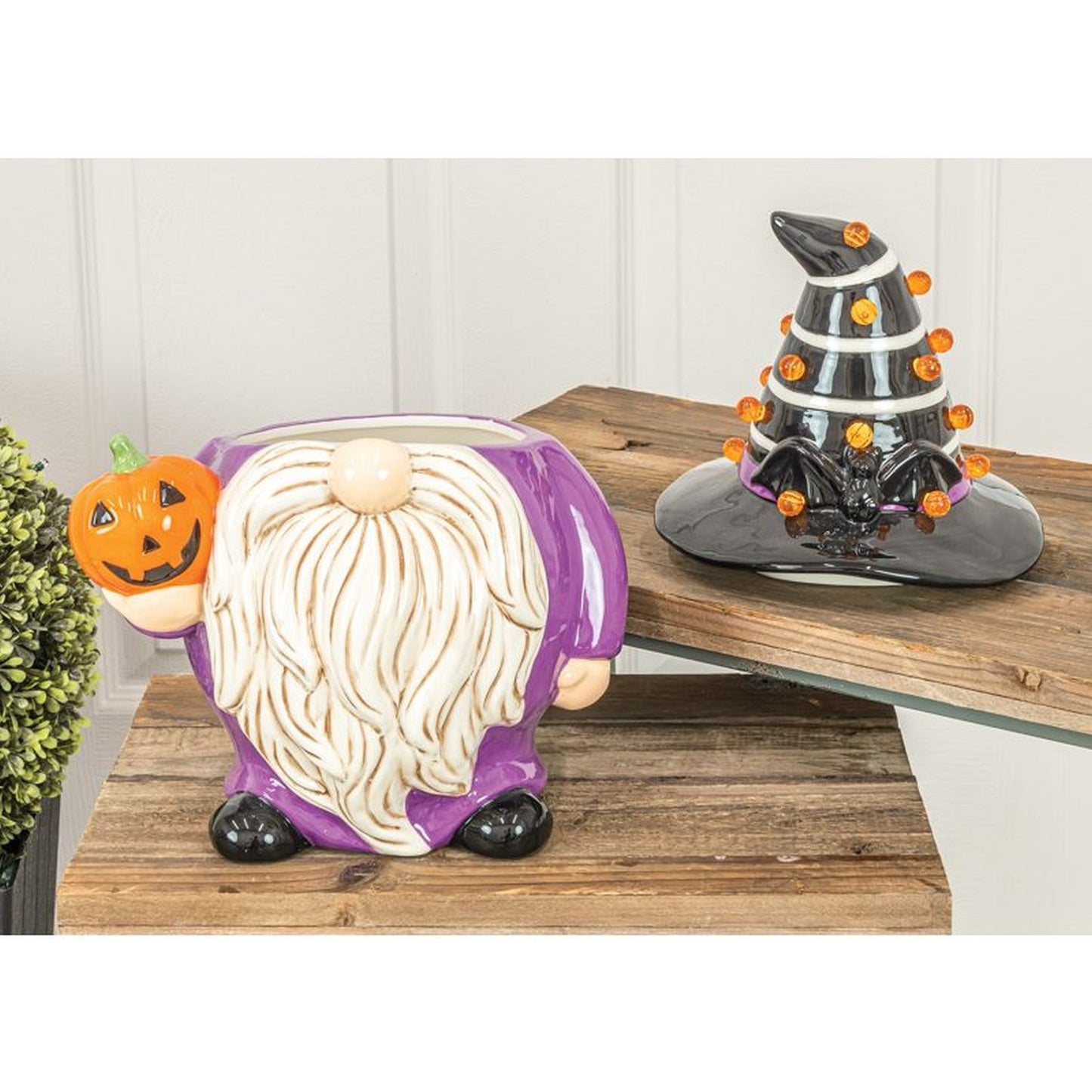 Hanna's Handiworks Ceramic Halloween Gnome Treat Jar