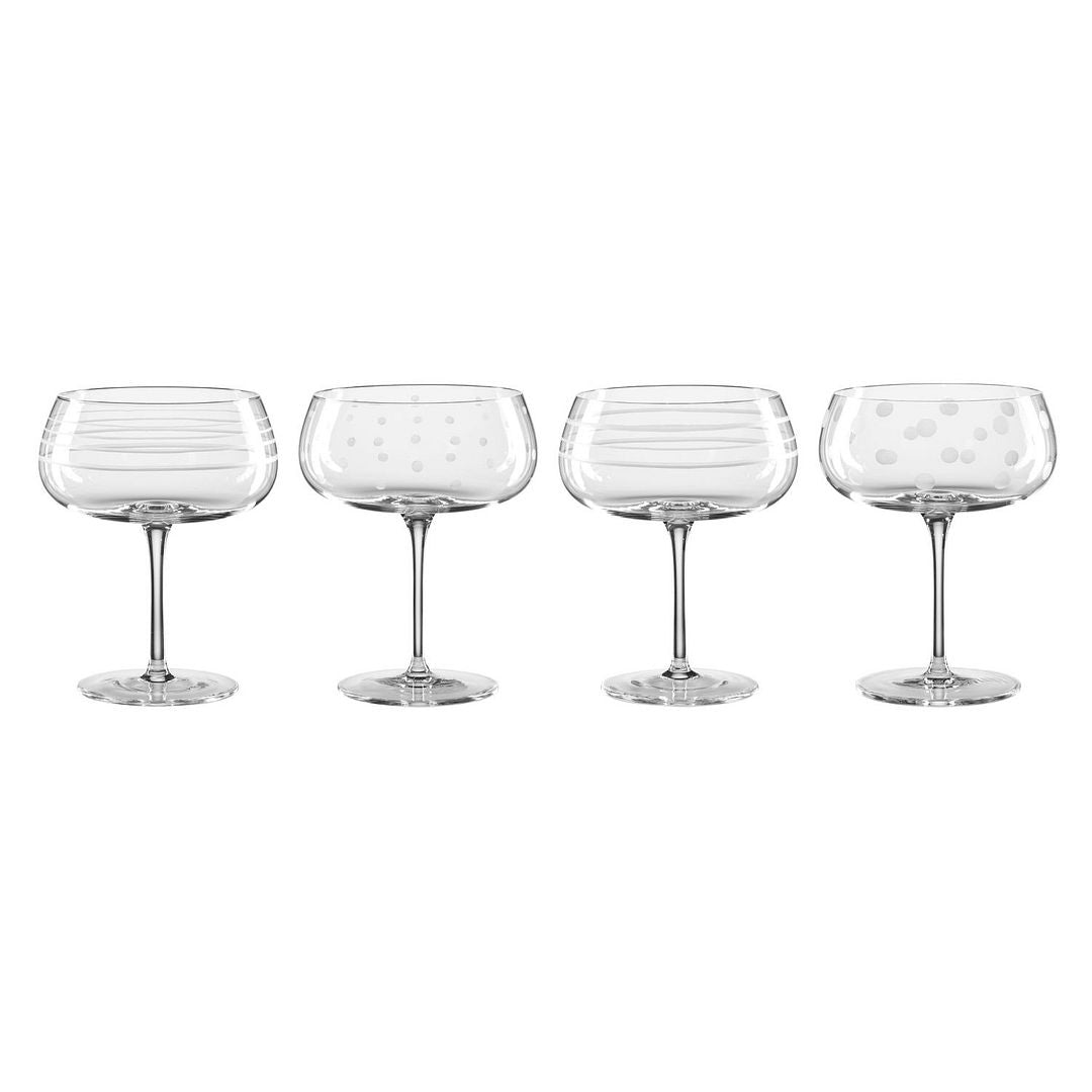 Oneida Mingle Etched Cocktail Glasses, Set Of 4