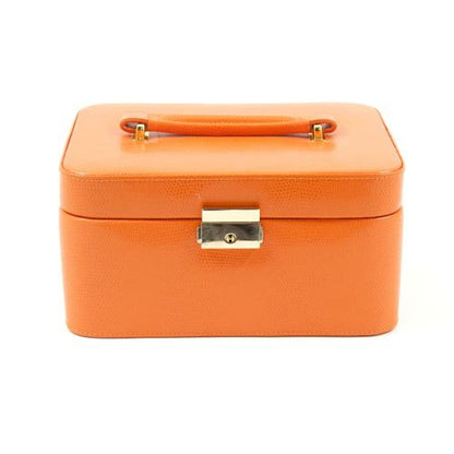 Bey Berk Orange "Lizard" Leather Jewelry Box For 3 Watches