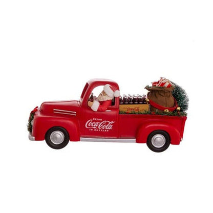 Kurt Adler 14" Coca-Cola® Santa in Pickup Truck Figurine, Red