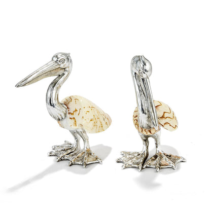 Two's Company Set of 2 Shell Sculpture Pelicans