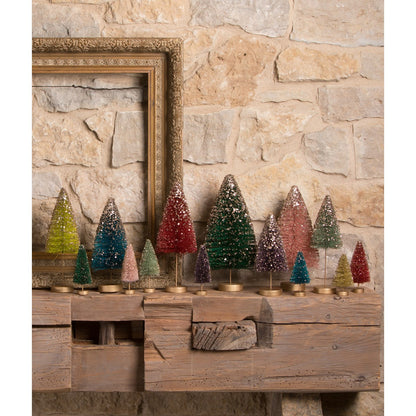 Bethany Lowe Jewel-Tide Bottle Brush Tree Mini Set Of 7