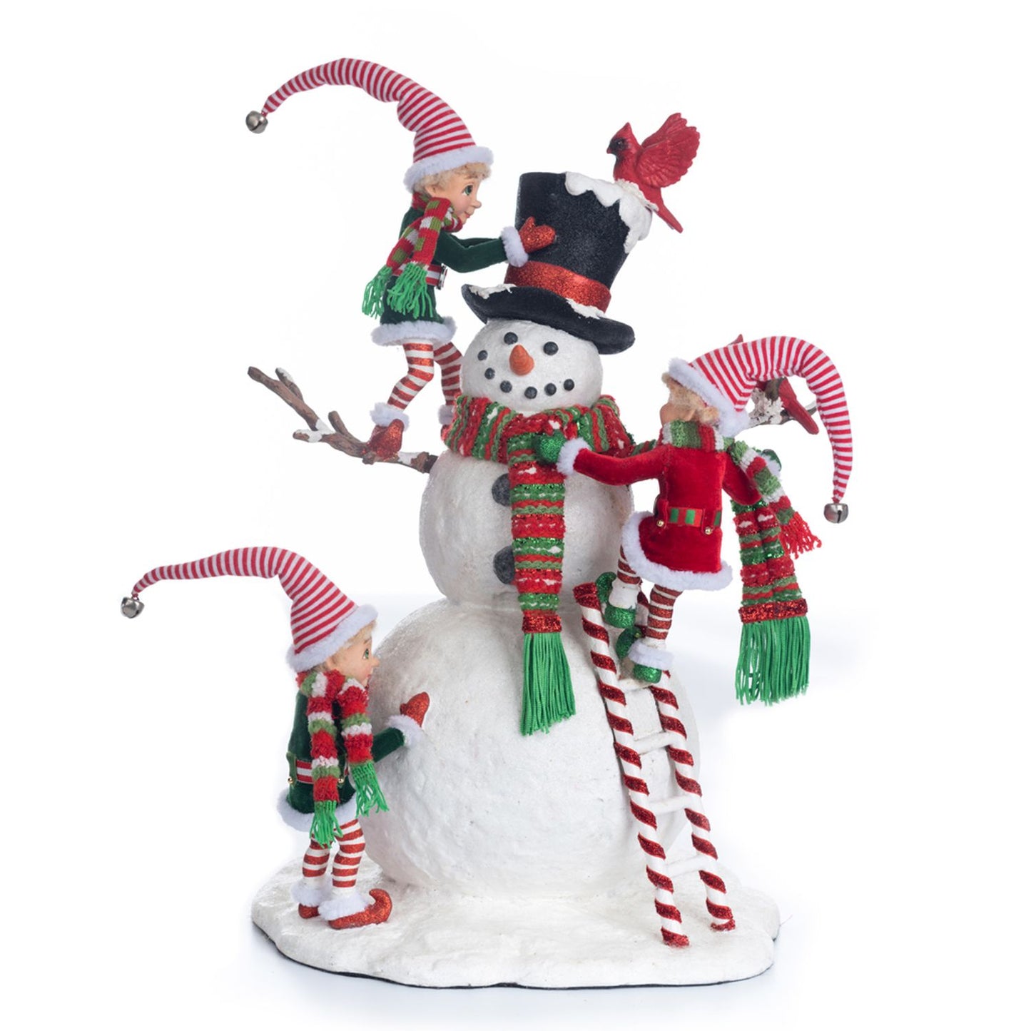 Katherine's Collection 2023 Peppermint Palace Elves and Snowman Figure Resin