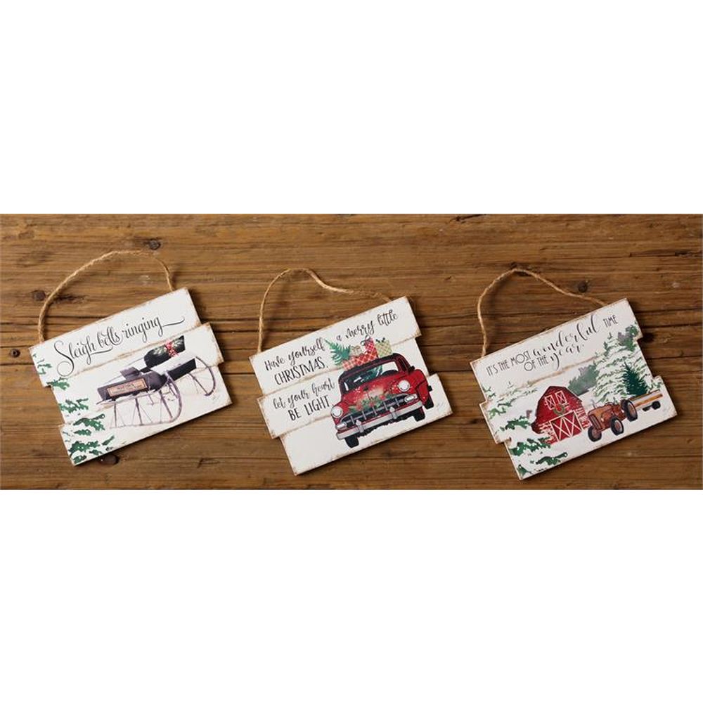 Your Heart's Delight 6 Hanging Signs Truck, Tractor, Sleigh
