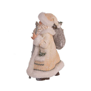 Kurt Adler 10.5" Fabriché™ Snowy Woods Santa Figurine, White