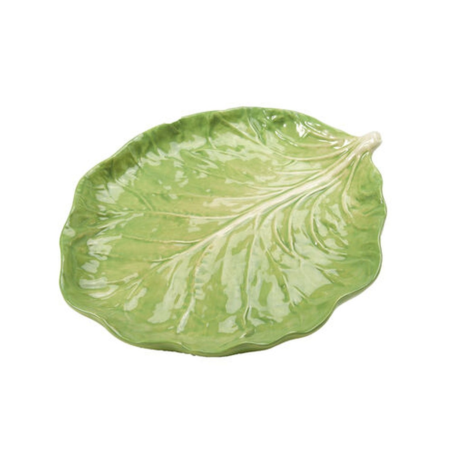 December Diamonds Green Garden 8.5" Cabbage Leaf Plate Figurine, Multicolor