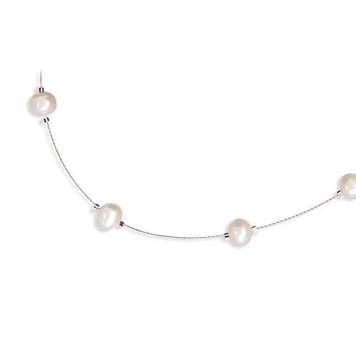 MMA 16" White Freshwater Pearl Necklace