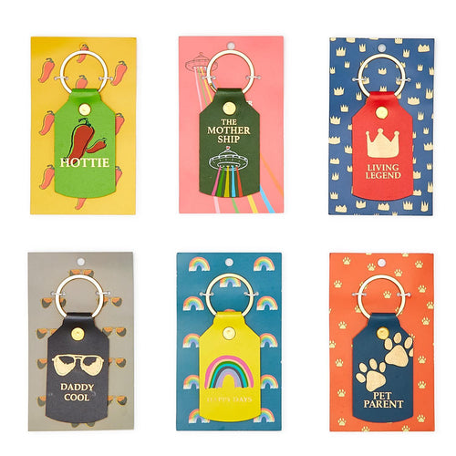 Poet And Painter 24-Pcs Leather Keyring/Bag Enhancer On Gift Card w/ 6 Designs