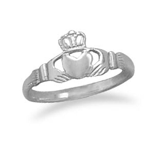 MMA Small Polished Claddagh Ring / Size 7