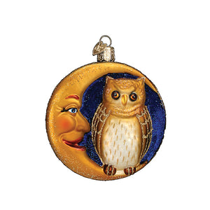 Old World Christmas Owl In Moon Ornament