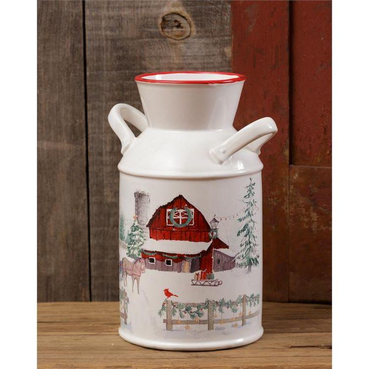 Audrey's Winter Farmhouse - Milk Can, Horse Drawn Sleigh, Dolomite by Audrey