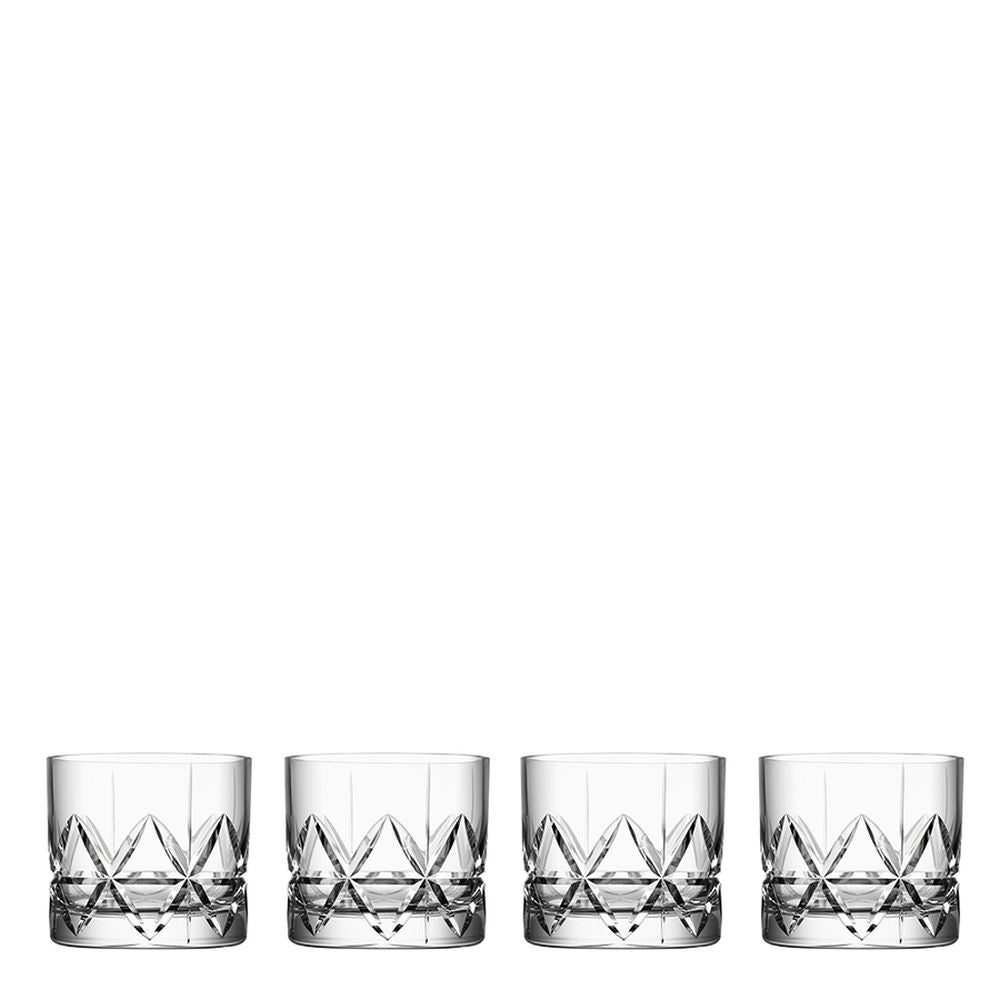Orrefors Peak Double Old Fashioned, Set of 4, Glass, Clear