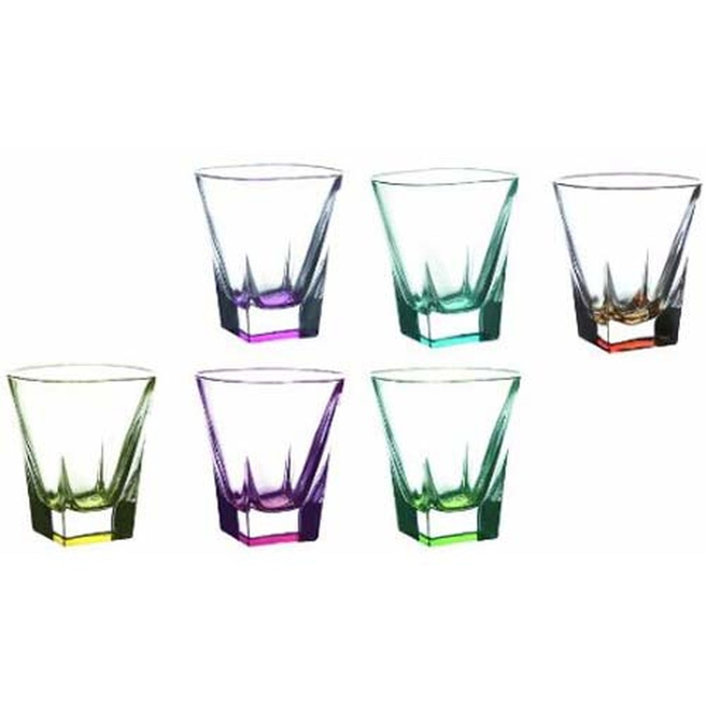 Fusion Crystal Multicolor Double Old Fashion Set, Clear, Crystal