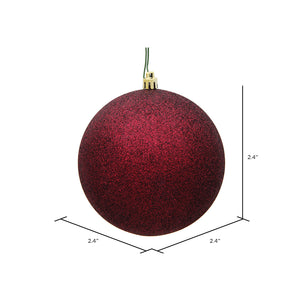 Vickerman 2.4" Burgundy Glitter Ball Ornament, 24 Per Bag