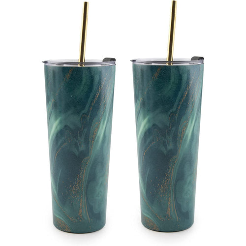 Cambridge 2 Pack/24 Ounce with Straw Green Geode Tumbler