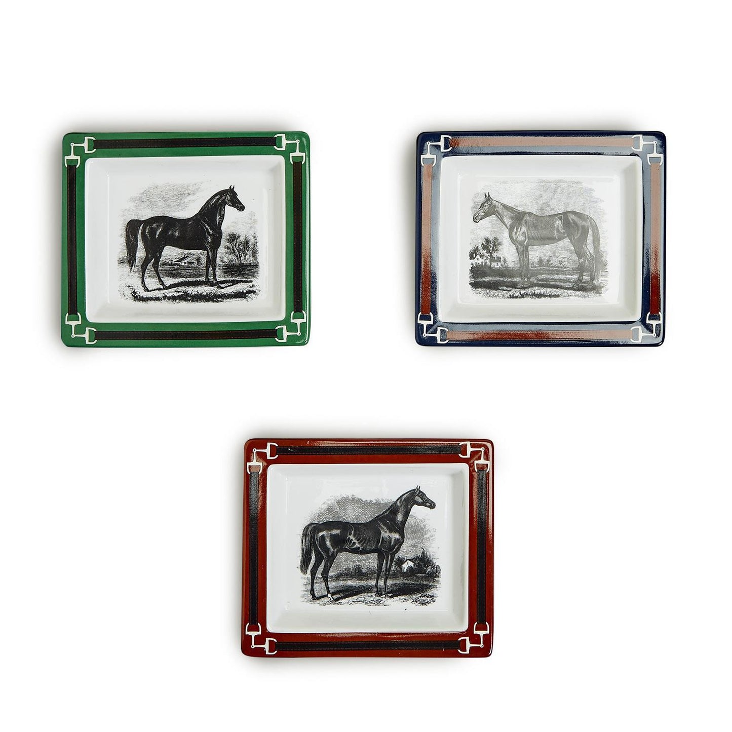 Two's Company Equus Decorative Desk Trays In Gift Box Asst 3 Designs / Colors