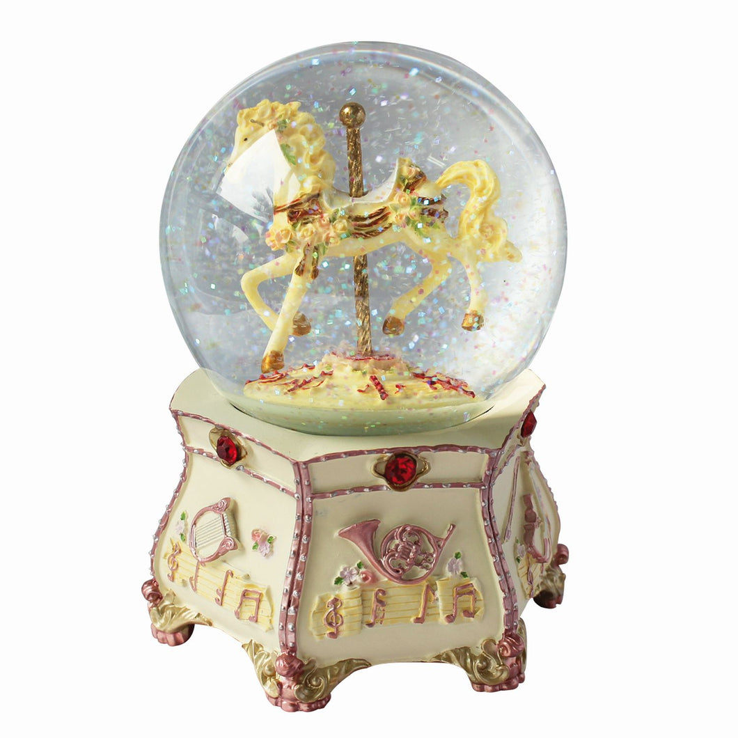 Musicbox Kingdom 3.9 Glitter Globe With Carousel