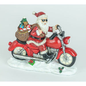 Hanna's Handiworks Cool Santa On Motorcycle