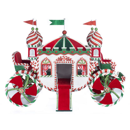 Katherine's Collection 2023 Peppermint Palace Carriage, 23.5 Ã— 10.5 Ã— 18 in, Red
