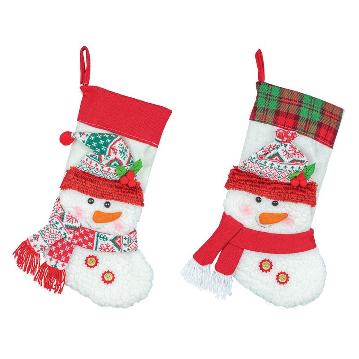 Hanna’s Handiworks Winter Kisses Snowman Stocking Set Of 2 Assortment