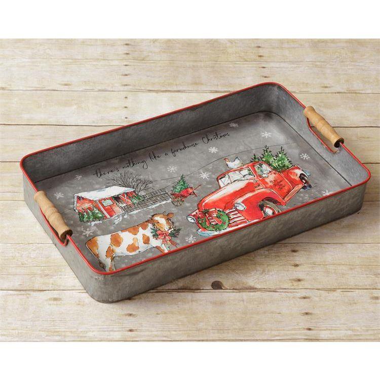 Audrey's Tray - There's Nothing Like A Farmhouse Christmas, Metal by Audrey