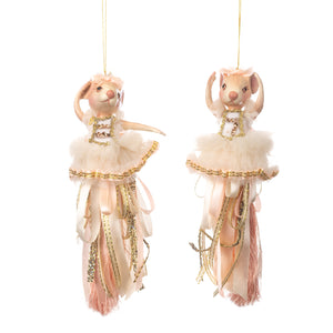 Nutcracker Bettina Ballerina Tassel Ornament Pink 19.5Cm, Set Of 2, Assortment