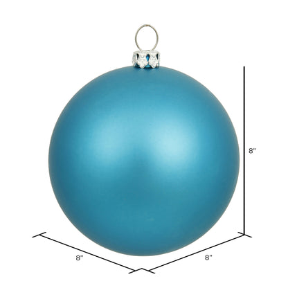 Vickerman 8" Turquoise Matte Ball Ornament, Plastic