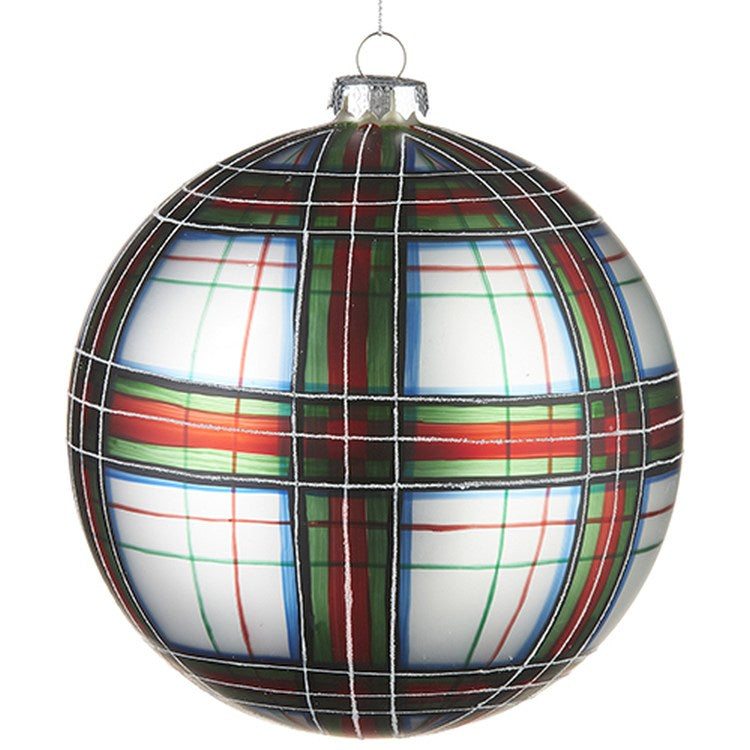 Raz Imports 2022 Tartan Tidings 6" Plaid Ball Ornament