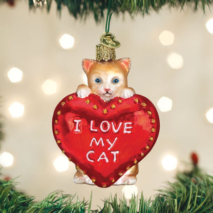 Old World Christmas I Love My Cat Ornament