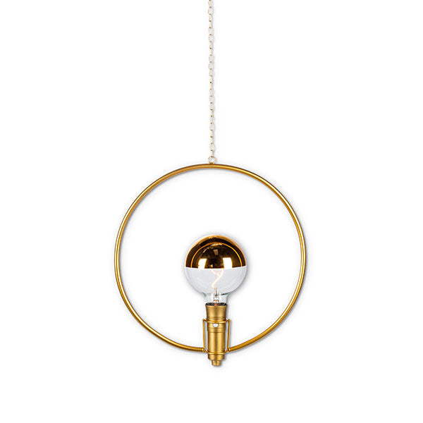 Gerson Company 15.55"H Gold Round Metal Hanging Light