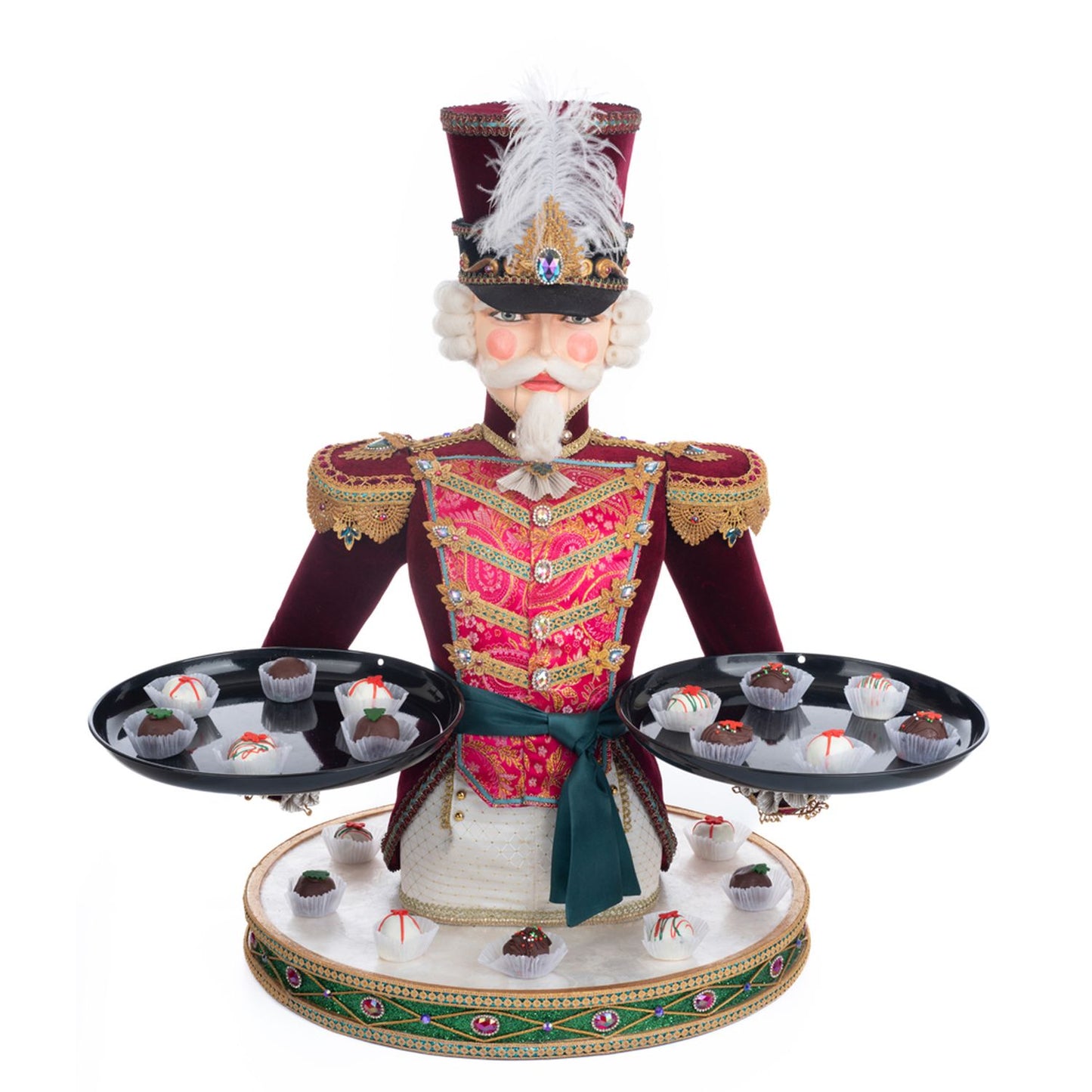 Katherine's Collection Nutcracker Server, 26.75x24x27 Inches, Red/White Resin