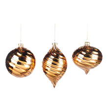 Load image into Gallery viewer, Goodwill Glass Swirl Ball/Finial Ornament 10Cm, Set Of 3, Assortment