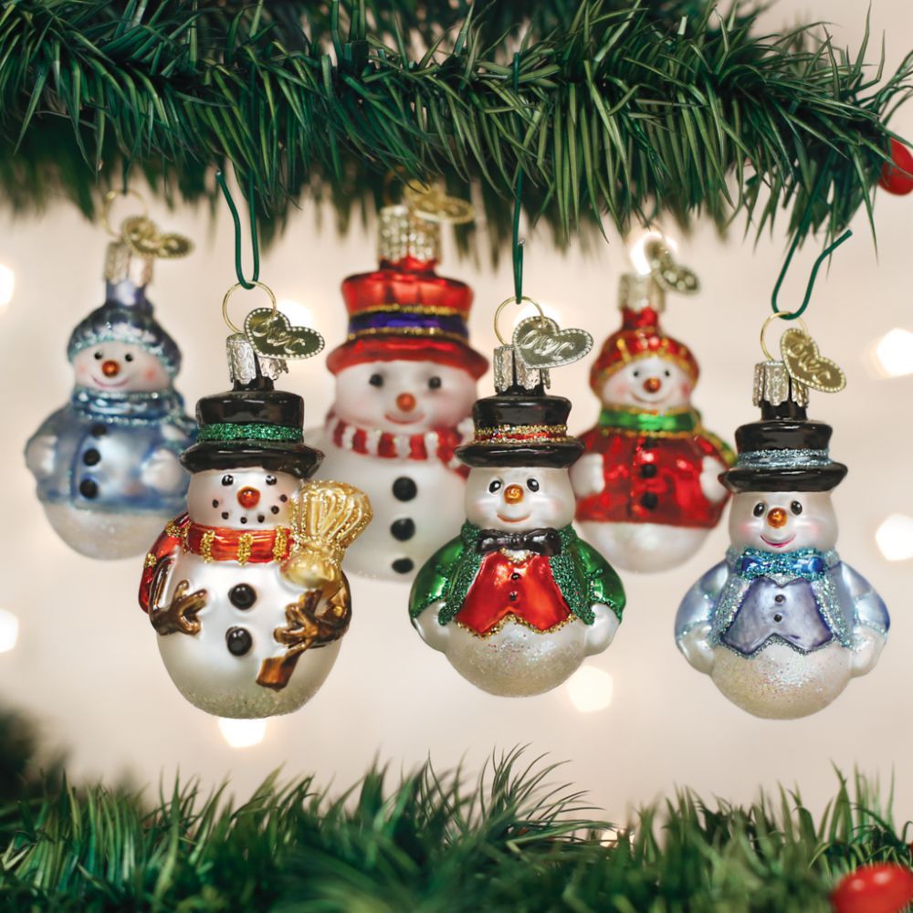 Old World Christmas Mini Snowman Set Ornament