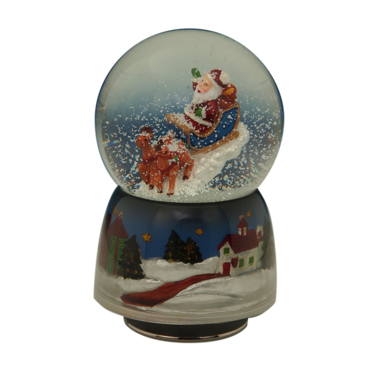 Musicbox Kingdom 3.1" Snow Globe Santa Claus Turns To The Melody “Jingle Bells”