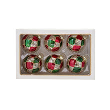 Load image into Gallery viewer, Kurt Adler 80MM Red, Green &amp; Silver Checker Glass Ball Ornaments, 6-Piece Set