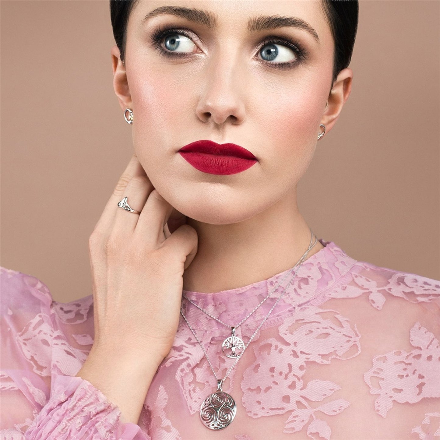 Galway Celtic Swirl Silver Pendant 5.78 Gms - Rhodium Plated 925 Sterling Silver