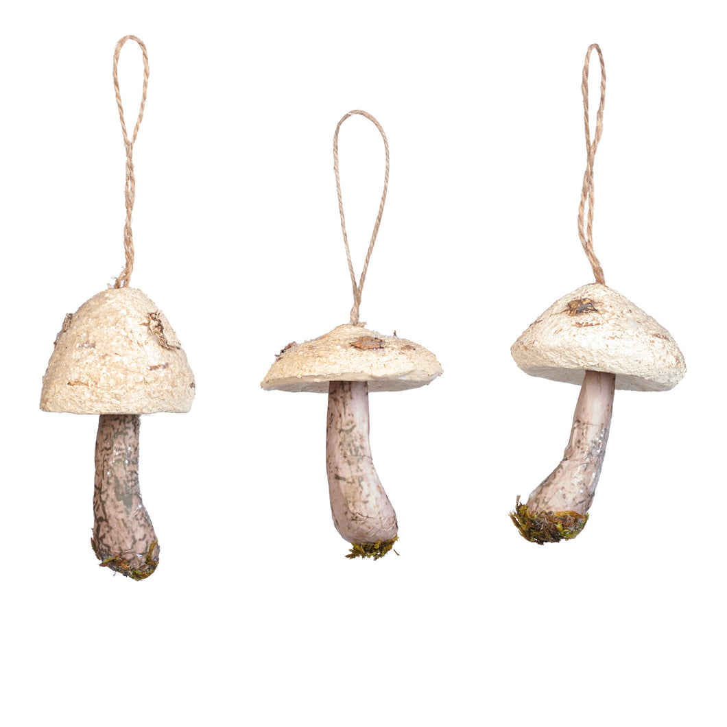 Goodwill Paper Mushroom Ornament Cream/Brown 11Cm, Set Of 3, Assortment