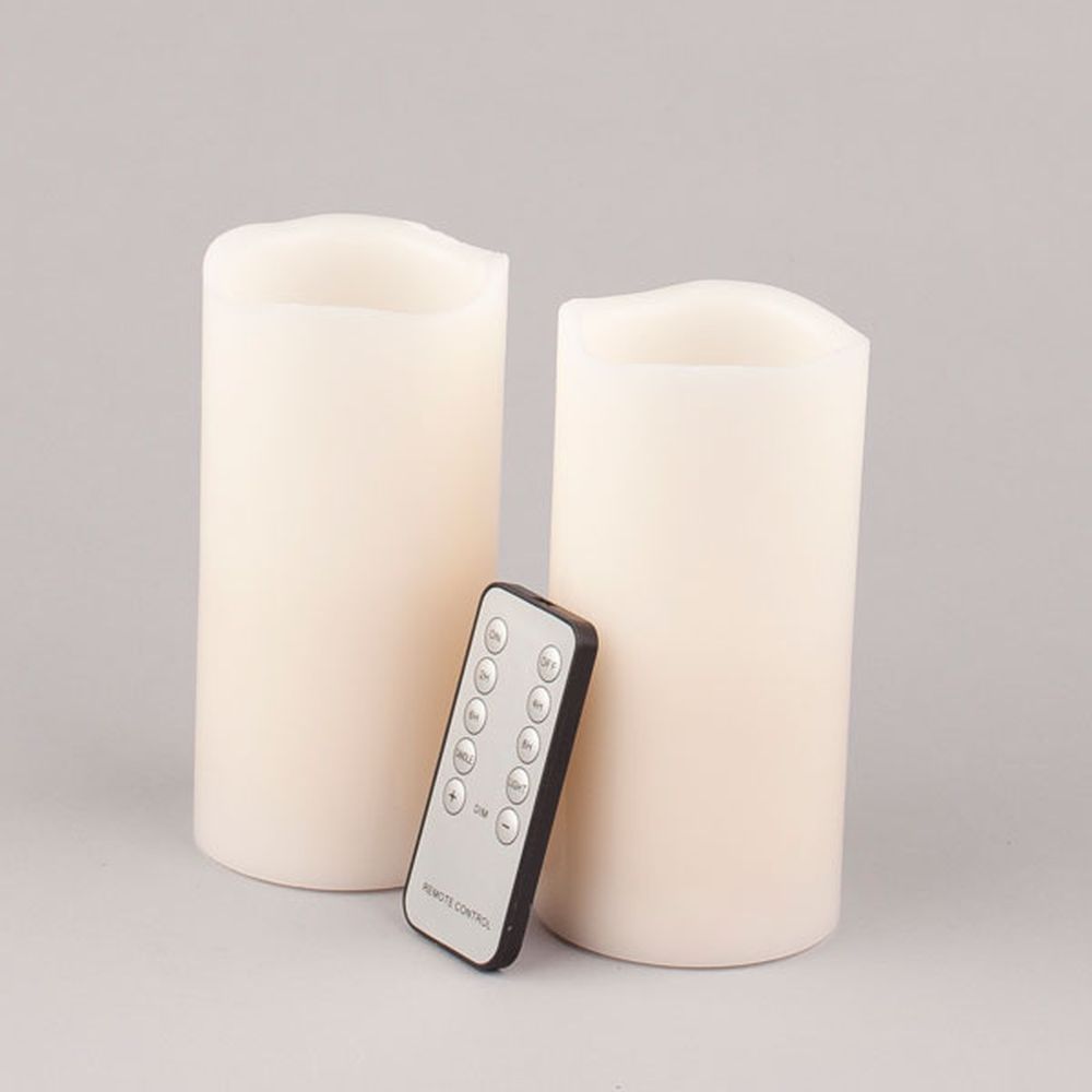 Gerson Companies 2-Piece Set 3"D x 6"H, Flameless LED Pillar Candle with Remote