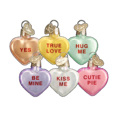 Old World Christmas Conversation Heart Ornament Assorted 6