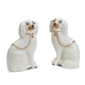 Two's Company Set Of 2 Staffordshire Dog Statues (Left Facing, Right Facing)