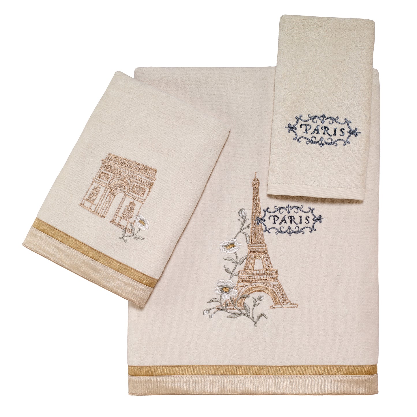 Avanti Linens Paris Botanique 3 Pc Towel Set, Ivory