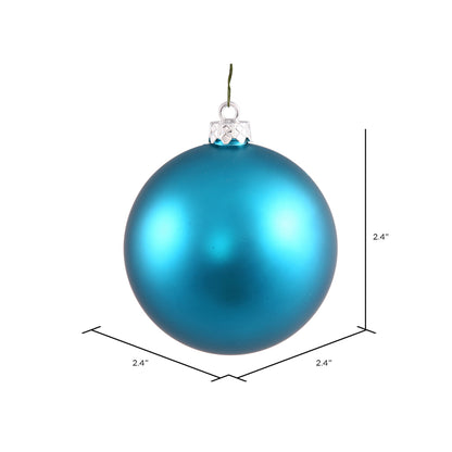 Vickerman 2.4" Turquoise Matte Ball Ornament, 24 Per Bag