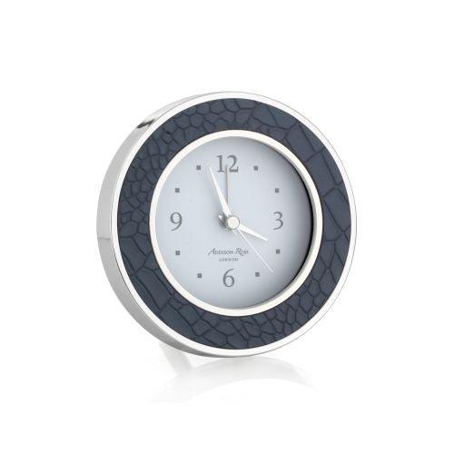 Addison Ross Blue Croc Silver Silent Alarm Clock by Addison Ross