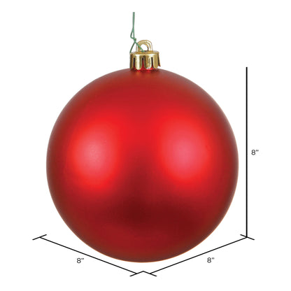 Vickerman 8" Red Matte Ball Ornament