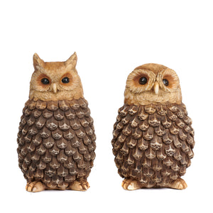 Goodwill Pinecone Owl Two-tone Brown 13.5Cm, Set Of 2, Assortment