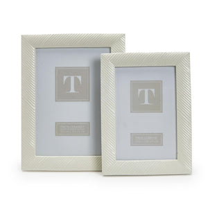 Two's Company Sleek Chic Set Of 2 White Photo Frames Includes 2 Sizes